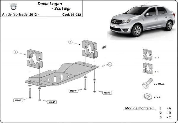 Scut metalic pentru EGR Dacia Logan Stop&Go 2013-2020