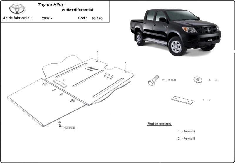 Scut metalic diferential si cutie de viteze Toyota Hilux 2005-2015