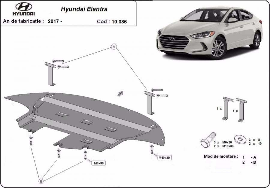 Scut motor metalic Hyundai Elantra 2016-2020