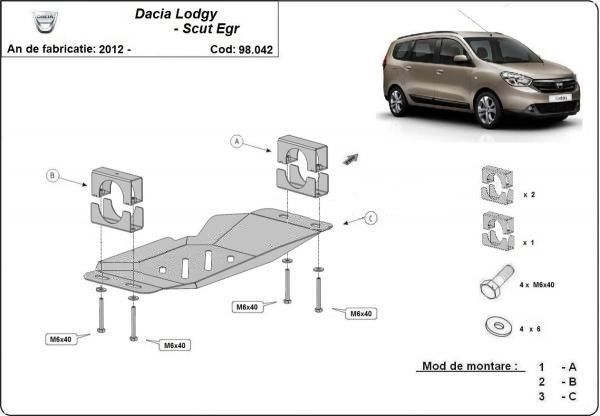 Scut metalic pentru EGR Dacia Lodgy Stop&Go 2012-prezent