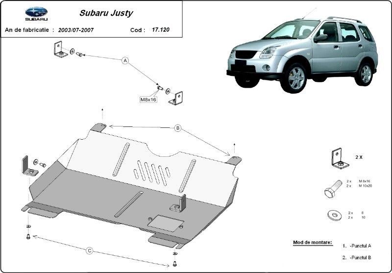 Scut motor metalic Subaru Justy 2004-2007