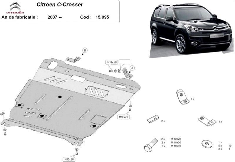 Scut motor metalic Citroen C-Crosser 2007-2012