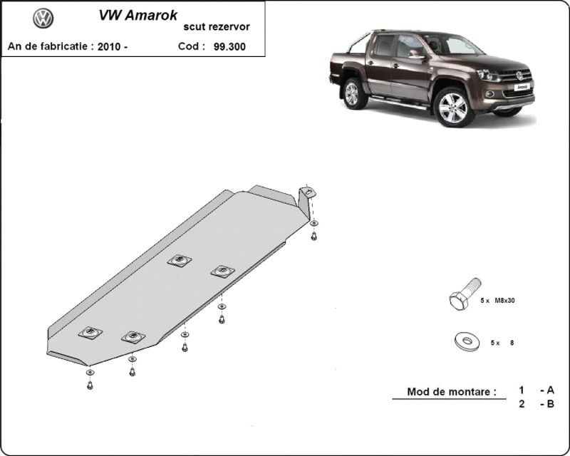 Scut metalic rezervor VW Amarok 2010-2022