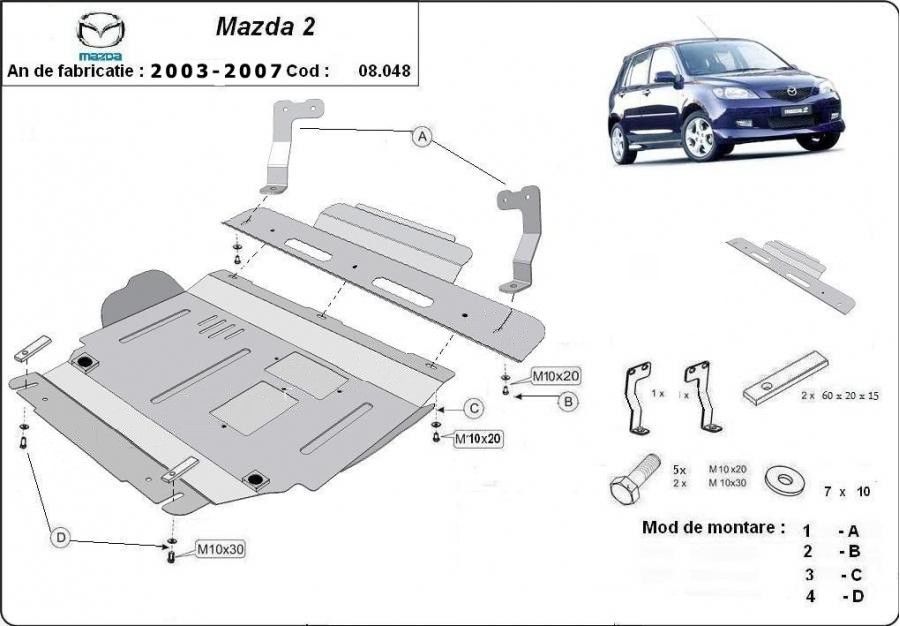 Scut motor metalic Mazda 2 2003-2007