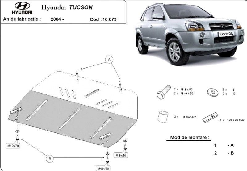 Scut motor metalic Hyundai Tucson 2004-2010