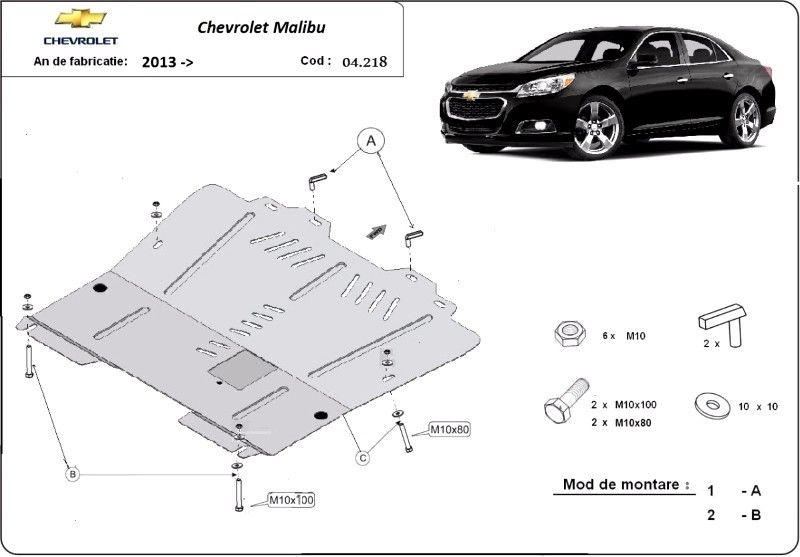 Scut motor metalic Chevrolet Malibu VIII 2012-2016