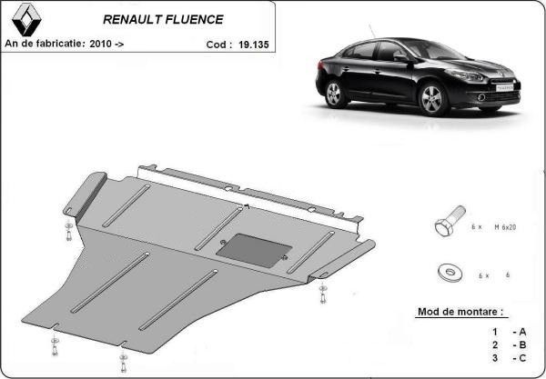 Scut motor metalic Renault Fluence 2009-prezent