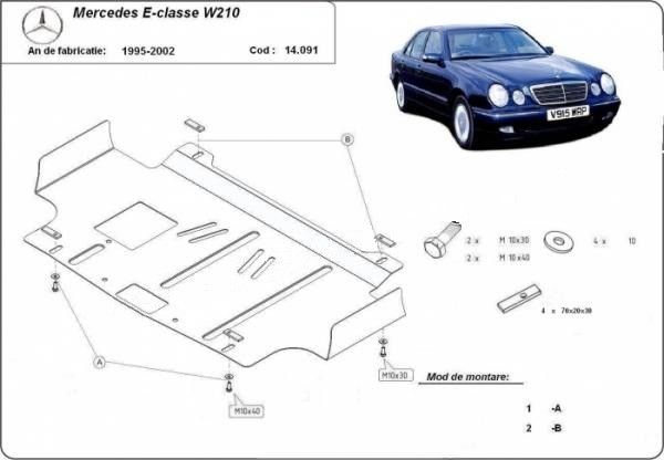 Scut motor metalic Mercedes E-Class W210 1995-2002