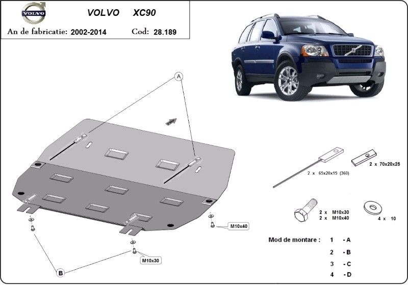 Scut motor metalic Volvo XC90 2003-2015