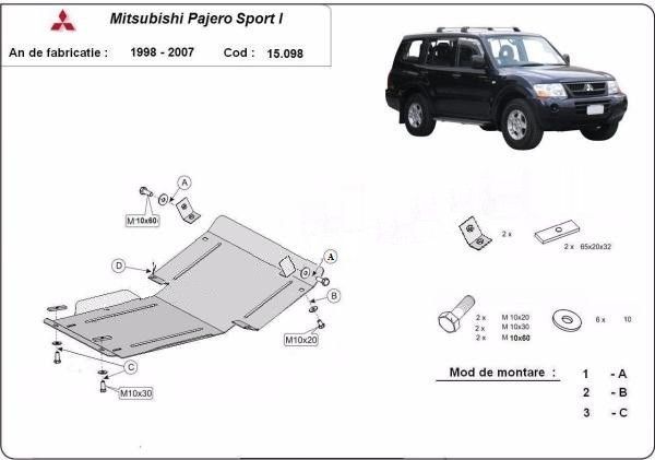 Scut motor metalic Mitsubishi Pajero Sport 1 1998-2007