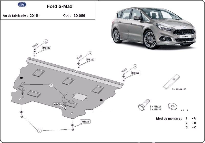 Scut motor metalic Ford S-Max 2015-prezent