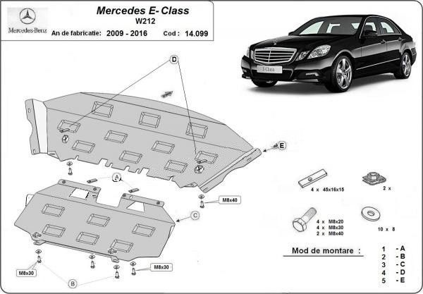 Scut motor metalic Mercedes E-Class W212, 2x4 2009-2016