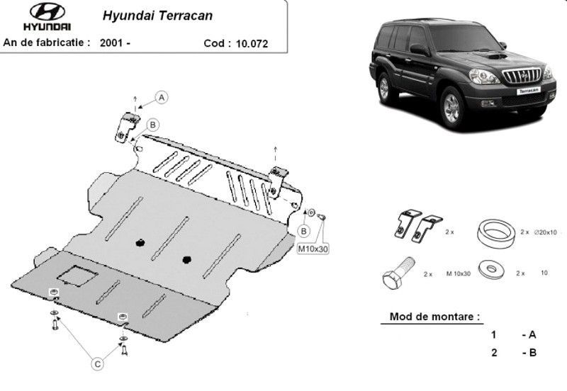 Scut motor metalic Hyundai Terracan 2002-2007