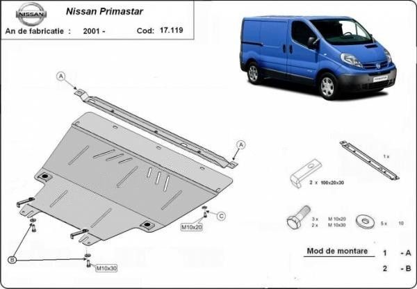 Scut motor metalic Nissan Primastar 2001-2014