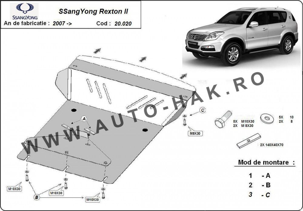 Scut motor metalic SsangYong Rexton 2006-2017