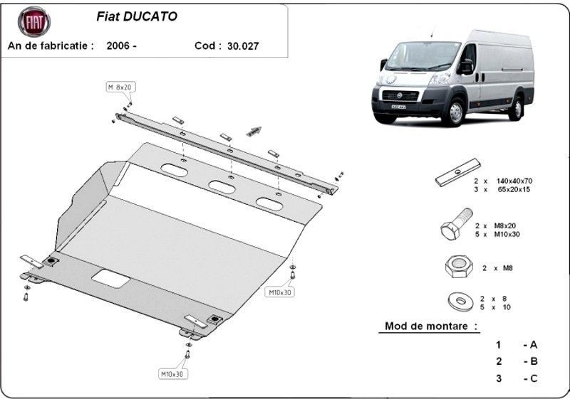 Scut motor metalic Fiat Ducato 2006-prezent