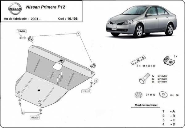 Scut motor metalic Nissan Primera 2002-2008