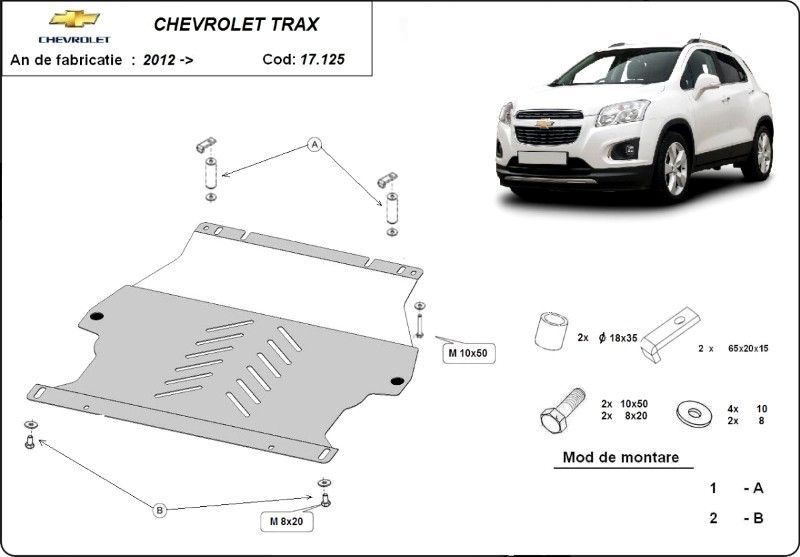 Scut motor metalic Chevrolet Trax 2013-2020