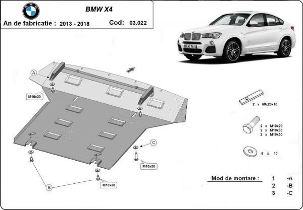 Scut motor metalic BMW X4 F26 2014-2018