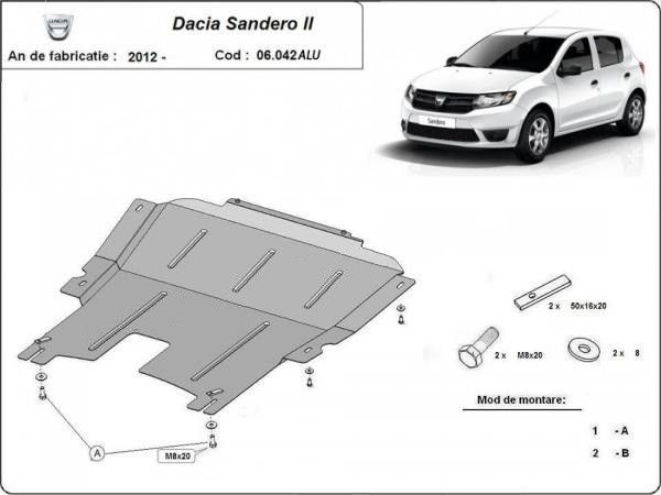 Scut motor aluminiu Dacia Sandero II 2013-2020