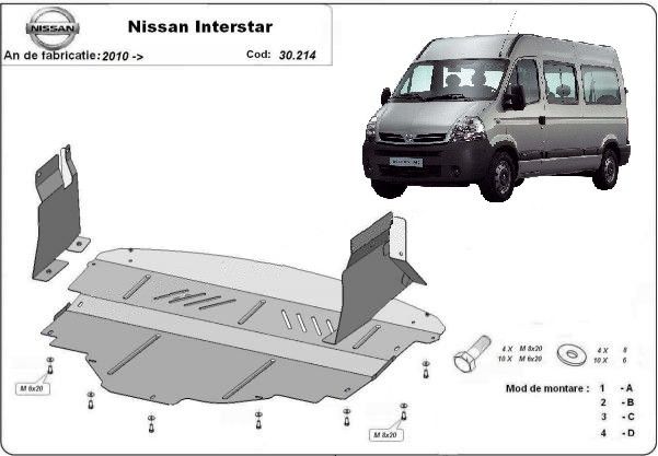 Scut motor metalic Nissan Interstar 2010-prezent