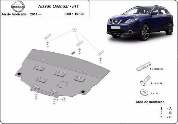 cantitate ulei motor nissan qashqai 2.0 dci Scut motor metalic Nissan Qashqai J11 2014-2021
