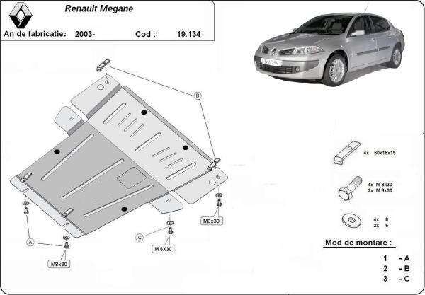 filtru benzina renault megane 2 1.6 16v Scut motor metalic Renault Megane II 2002-2009